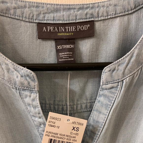 A Pea in the Pod sleeveless light denim dress NWT - Picture 4 of 8